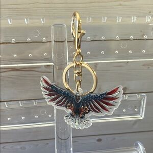 Eagle Keychain with Gold Clip